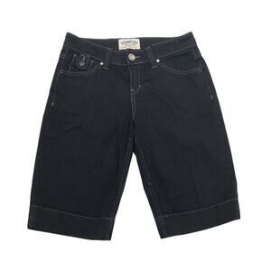 Vintage Y2K Levi's Black Denim Low Rise Bermuda Jean Shorts 4